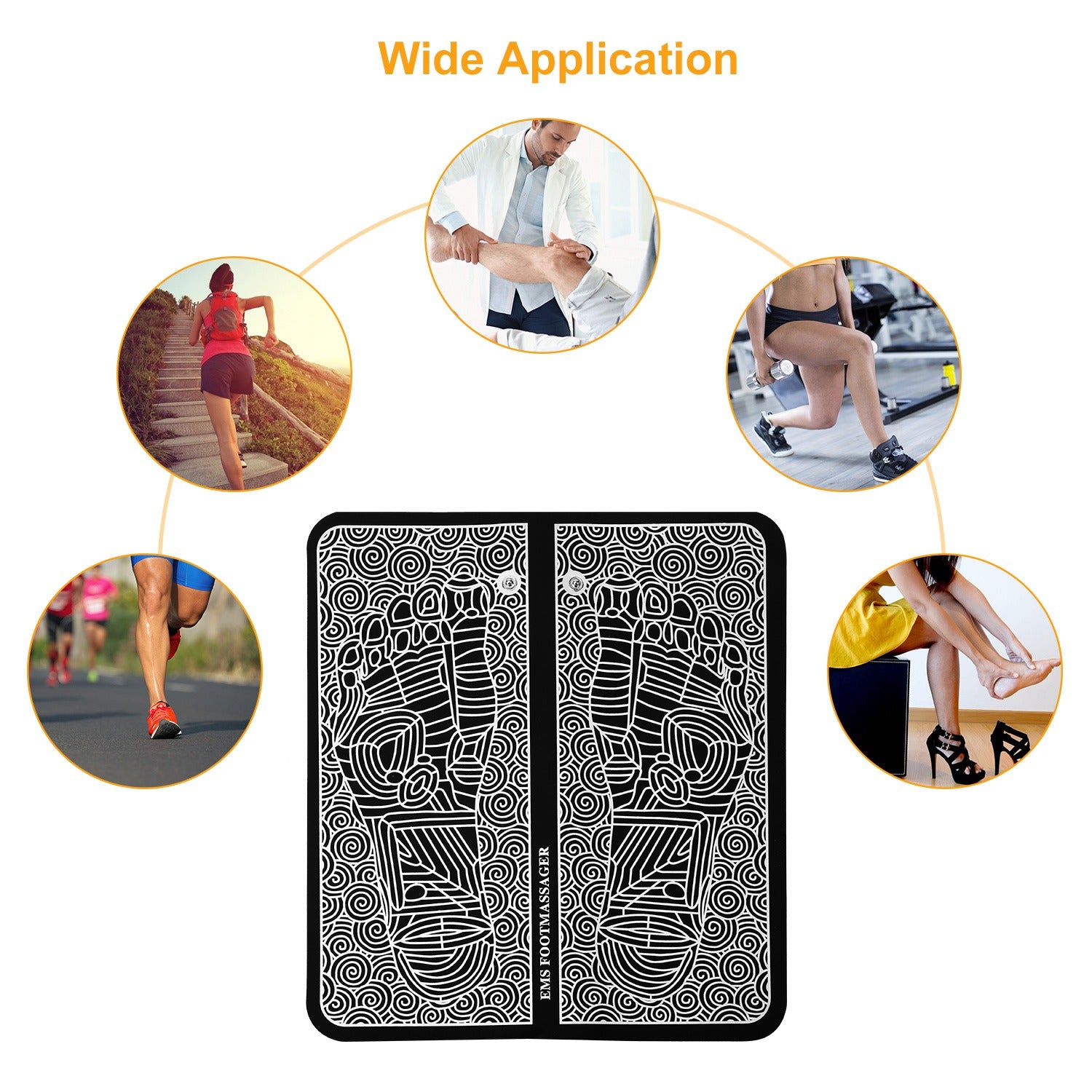 Premium Electric EMS Foot Massager Mat – USB rechargeable, 8 modes 19 intensities hit eyes/lungs/heart via reflex points, melt pain, shape legs. US stock, 3–5 days